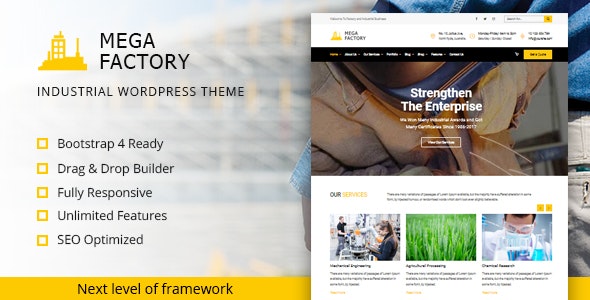 Mega Factory Industrial WordPress Theme