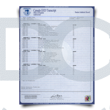 Fake High School Transcript from Canada