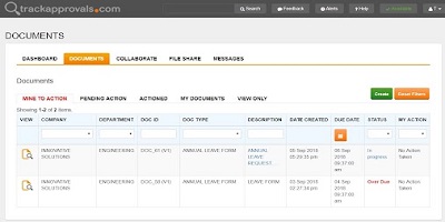 TrackApprovals is a cloudbased