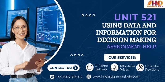 Unit 521 Using Data and Information for Decision Making Assignment Help
