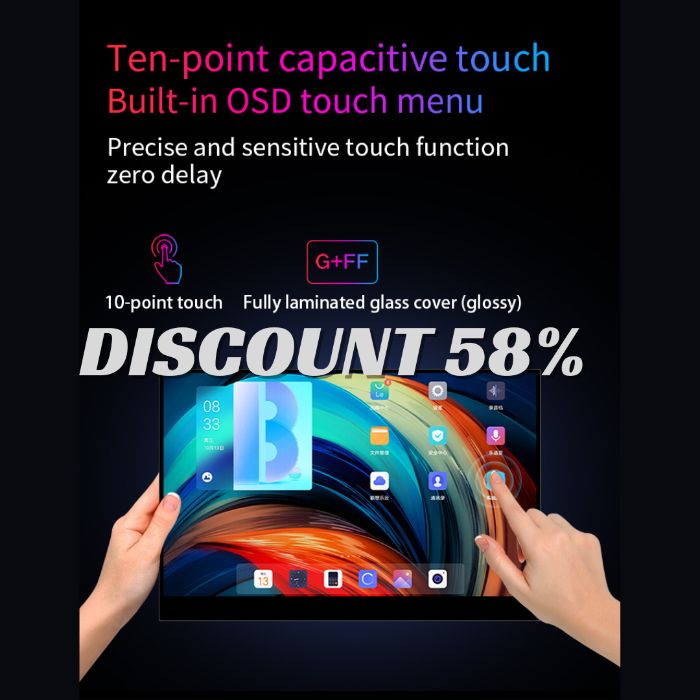 VCHANCE 13.3 Inch OLED Portable Monitor Touchscreen 1920x1080 1ms 10bit 100DCIP3 Office Travel Display Extender for Laptop Mac