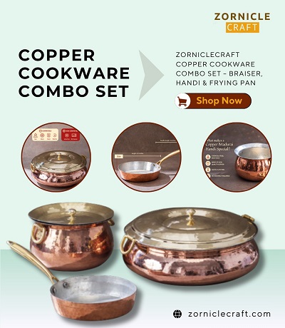 Buy online Copper Cookware Combo Set