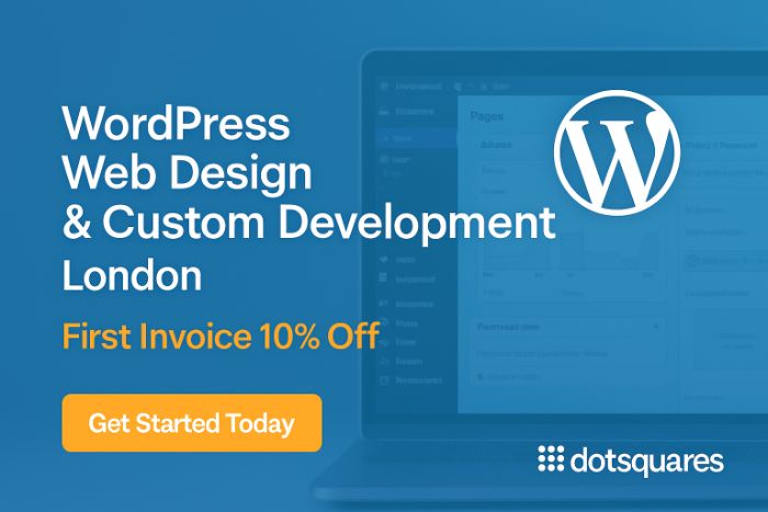 WordPress Web Design Custom Development London First Invoice 10 Off