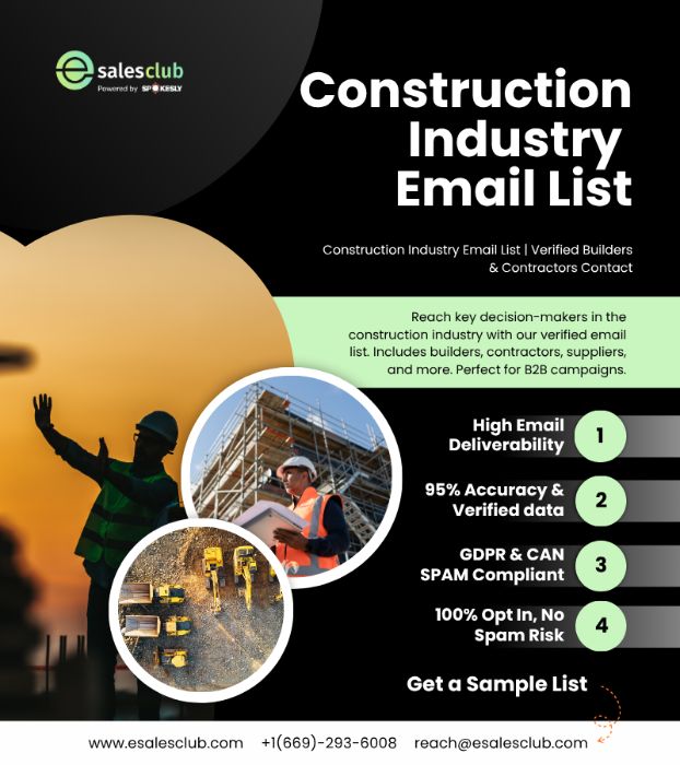 Buy Construction Emails 7 Tier Verified List