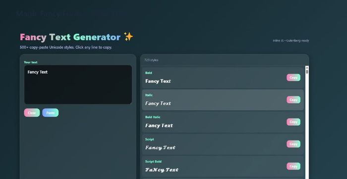 Fancy Text Generator
