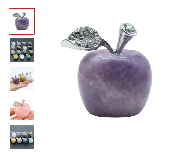 Transform Your Space with 30MM Handmade Craved Lepidolite Apple Crafts Statue