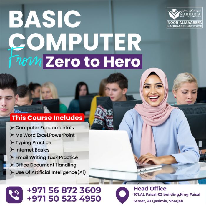 BASIC COMPUTER: From Zero to Hero! Call 971 56 872 3609