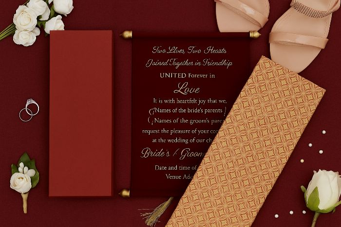 Elegant Scroll Wedding Invitations Custom Scroll Cards Boxes