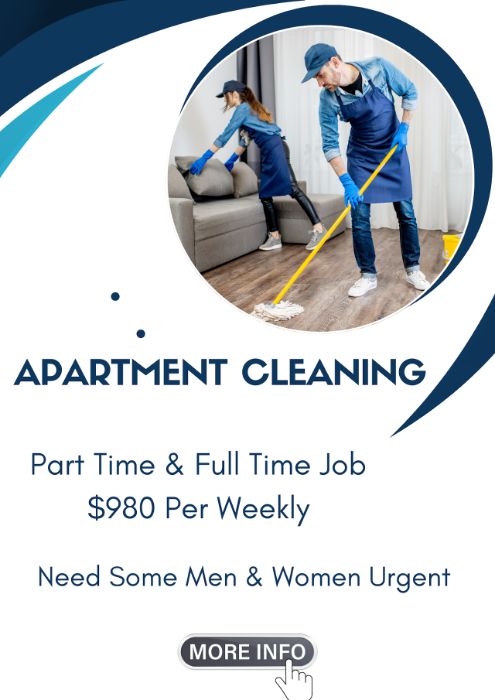 Empty Apartment Cleaning Service Job Available Parttime And Fulltime.