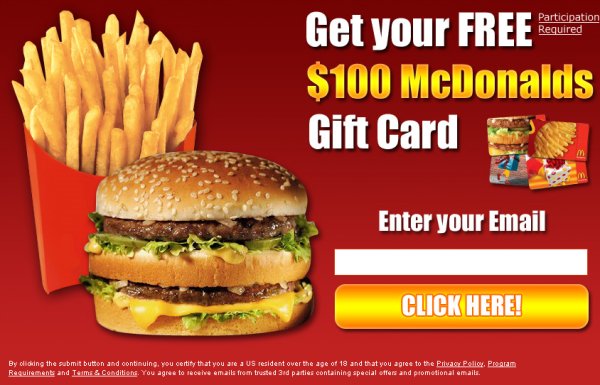 FREE 100 McDonalds Gift Card Grab Yours Now!