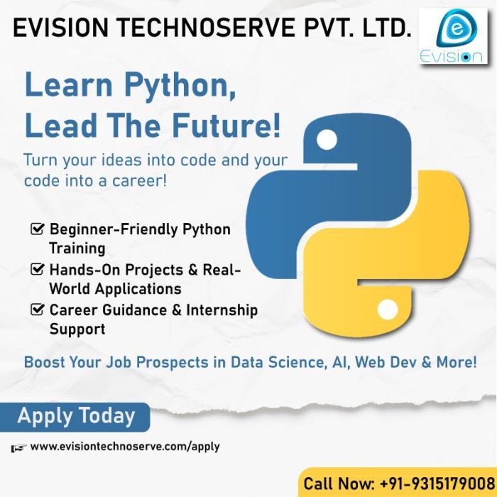 Learn Python Lead The Future Evision Technoserve