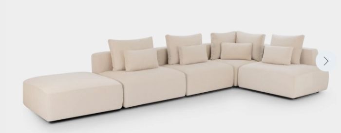 Jasmin Feather Cloud Modular Corner Sofa Ottoman Beige