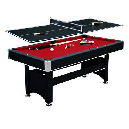 Spartan 6 Pool Table with Table Tennis Conversion Top in Black Finish