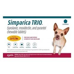 Buy Simparica Trio for Dogs Flea, Tick Heartworm Treatment