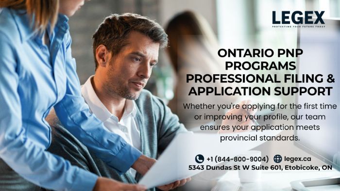 Ontario PNP Programs Professional Filing Application Support