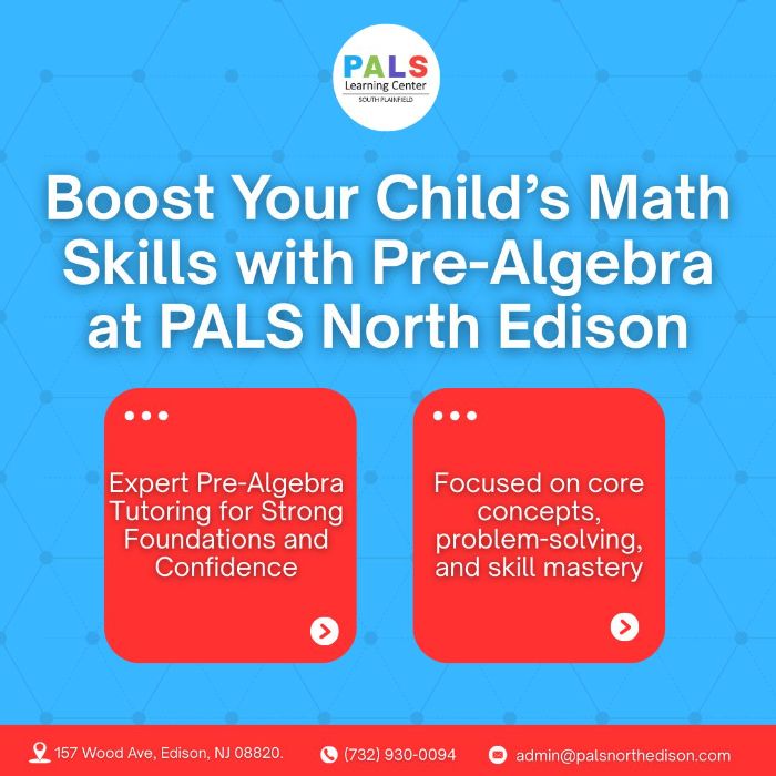 PALS Prealgebra Program Pre Algebra Tutoring Edison NJ