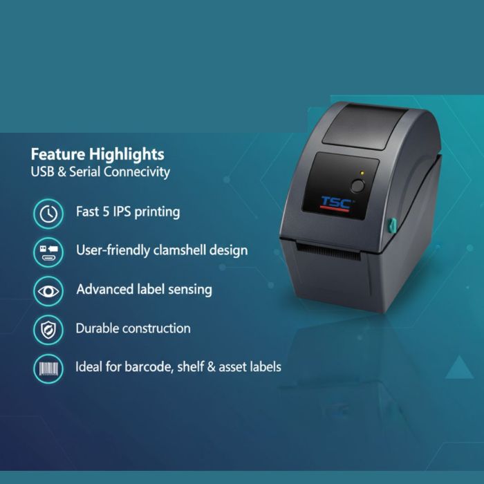 TSC TDP225 Label Printer Compact Design, Efficient Output