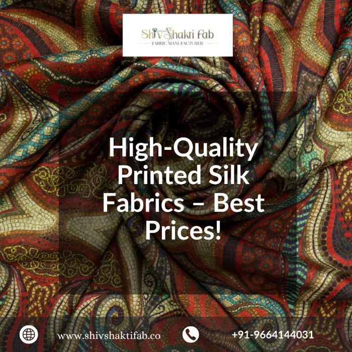 ExportGrade Silk Printed Fabrics Order Today!