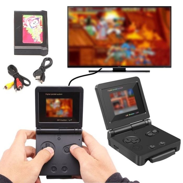Portable 8 Bit Handheld Video Game Console With Flip Screen And TV Output