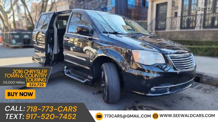2016 Chrysler Town Country Touring Wheelchair Accessible Mobility Van with Only 25k Miles