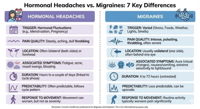 Hormonal Headaches vs. Migraines: 7 Key Differences