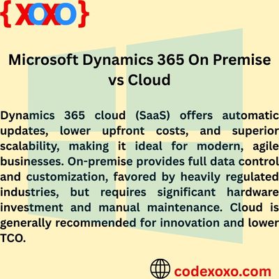 Microsoft Dynamics 365 On Premise vs Cloud