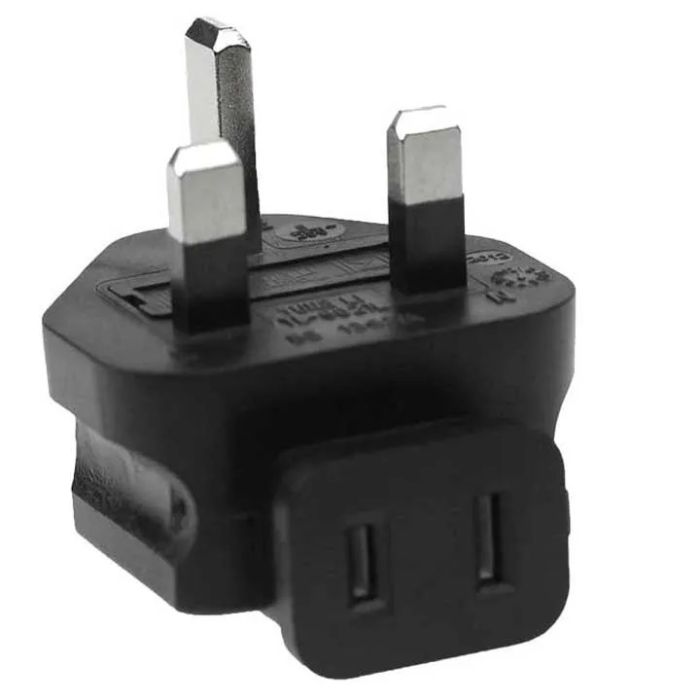 USA NEMA 115R to UK Fused BS1363 Angled Power Plug Adapter
