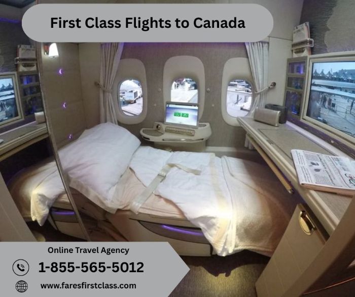 Which Routes Provide First Class Flights to Canada?