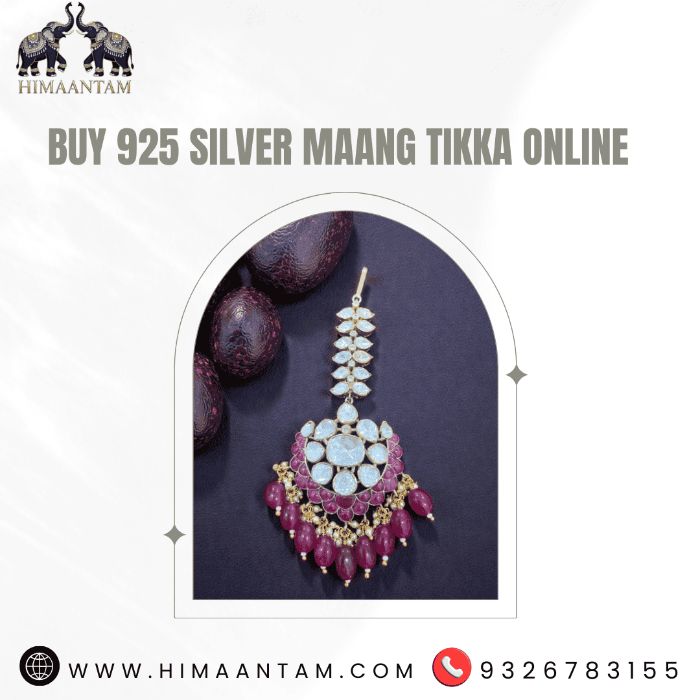 Empress Ruby Polki Maang Tikka 925 Silver Bridal