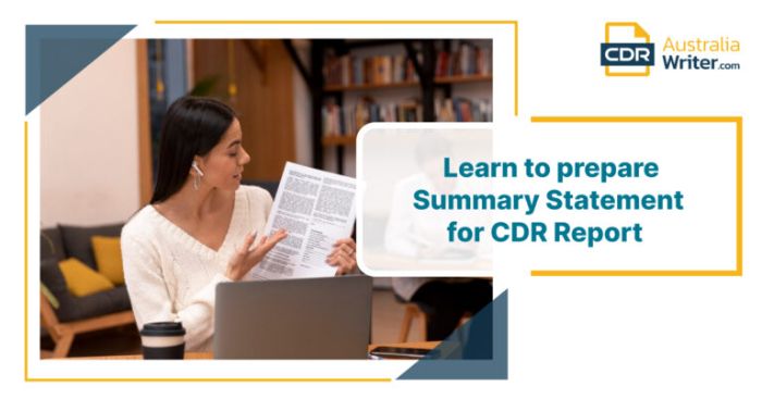 Professional Summary Statement for CDR report