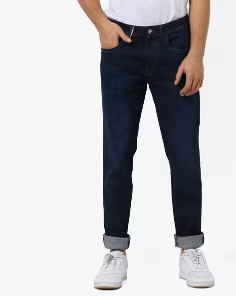 Slim Fit Washed Jeans