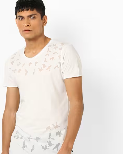 Printed Vneck Tshirt