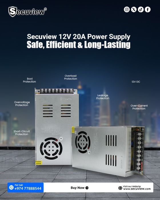 Secuview 12V 20A Power Supply Safe, Efficient LongLasting