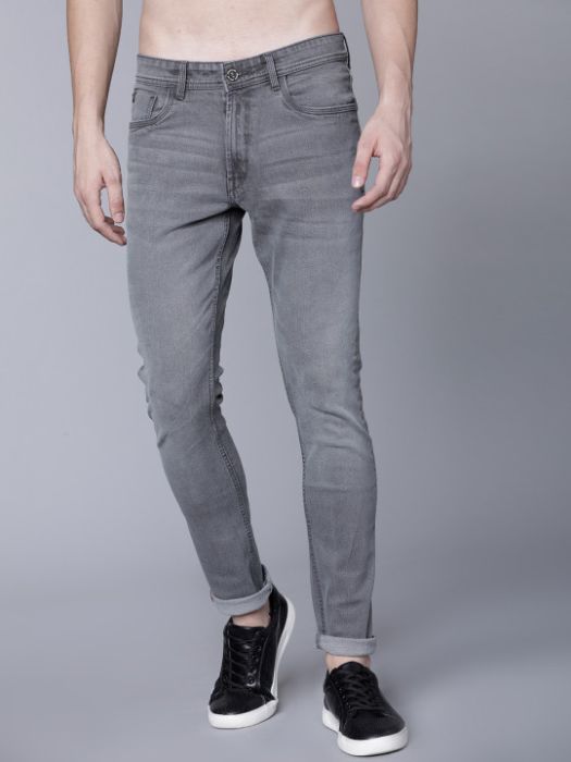 LOCOMOTIVE Men Grey Slim Fit MidRise Clean Look Stretchable Jeans
