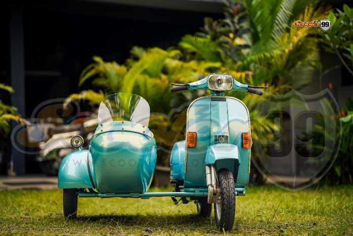 Vespa PX150 Sky Blue With Sidecar by Scooter99