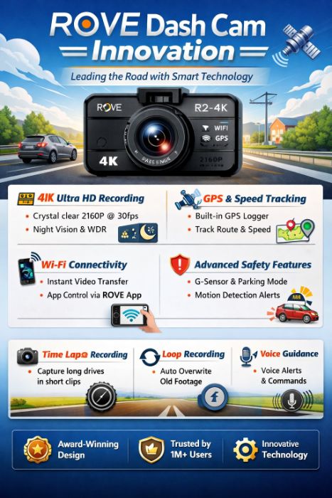 Rove Dash Cam CrystalClear Protection for Your Drive!
