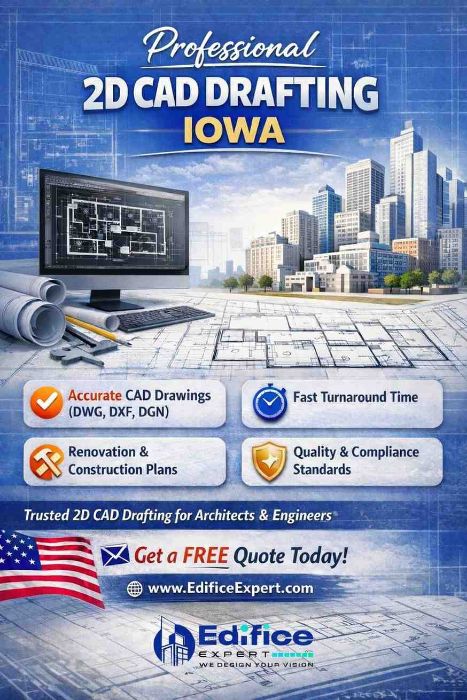 2D CAD Drafting for Architects Engineers in Iowa Edifice