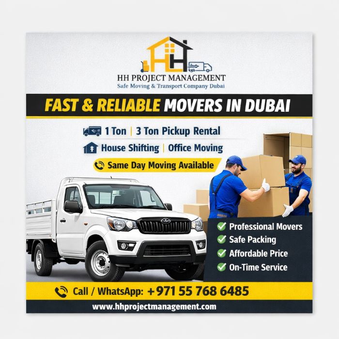 Same Day Moving Services Dubai