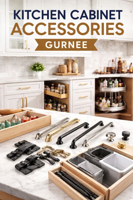 Modern kitchen hardware showcase in Gurnee Stone Cabinet Works