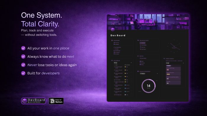 DevBoard simple Notion template for tasks and projects DevBoard simple Notion template for tasks and projects