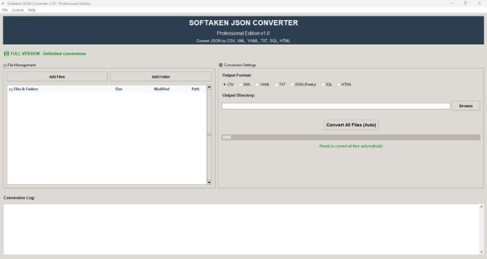 Softaken JSON Converter Software