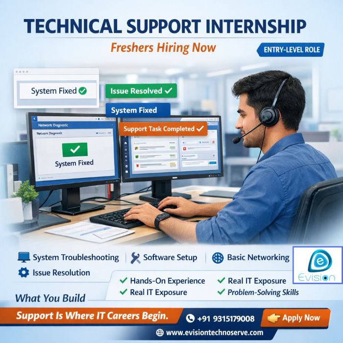 Technical Support Internship Problemsolving skills EvisionTechnoserve