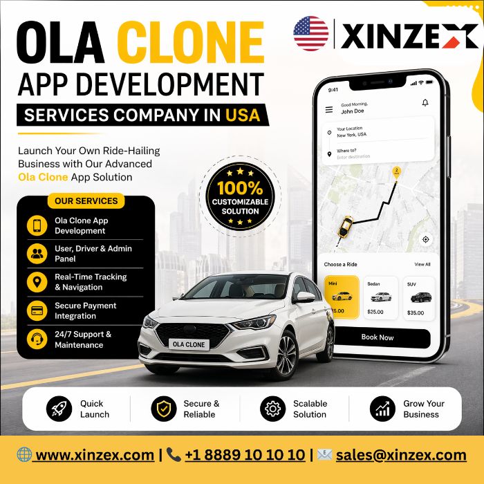 2. Build a Smart RideHailing Platform with Ola Clone App Development in USA
