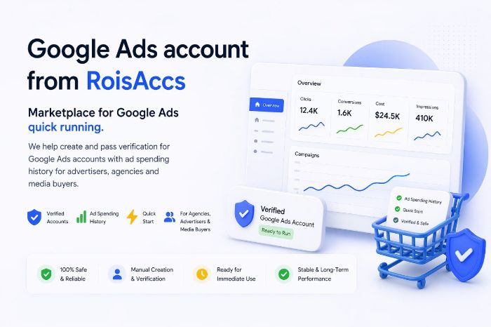 Google Ads account from RoisAccs Marketplace for Google Ads quick running.