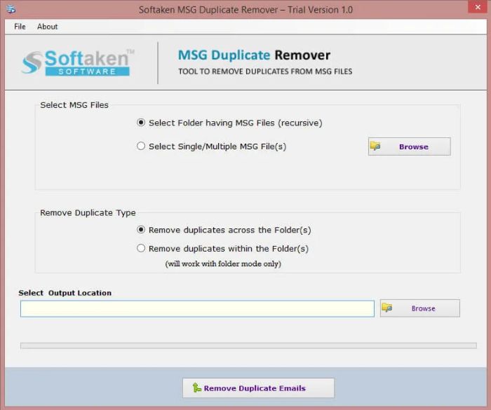 Softaken MSG Duplicate Remover Program