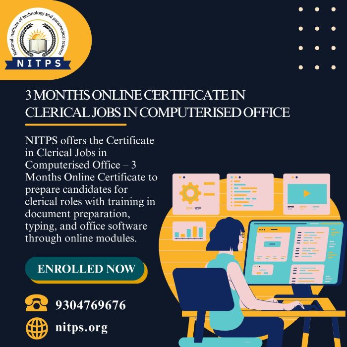 Clerical Jobs In Computerized Office course NITPS Training Program