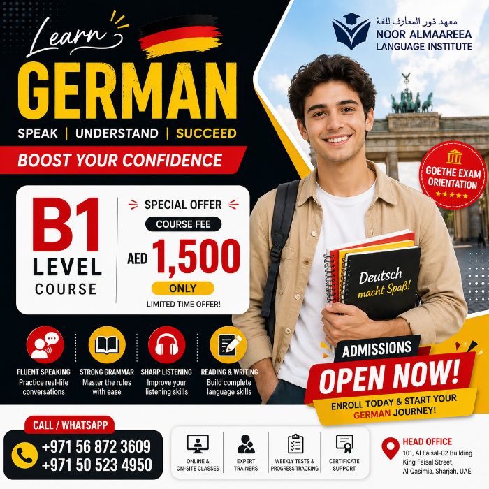 German Language B1 Course in Sharjah UAE Expert Training German Language B1 Course in Sharjah UAE Expert Training