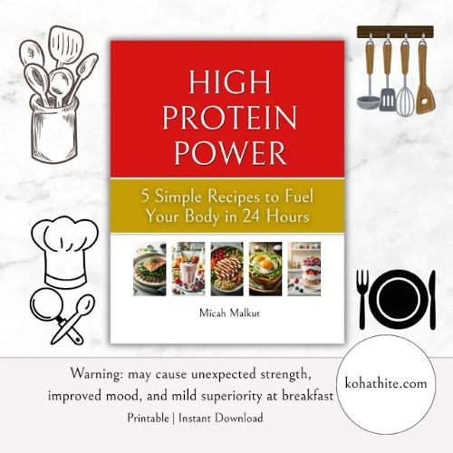 High Protein Recipe Book PDF, Meal Prep Plan High Protein Cookbook, Easy Healthy Recipes Instant Download, Fitness Meal Plan, Simple Muscle Building