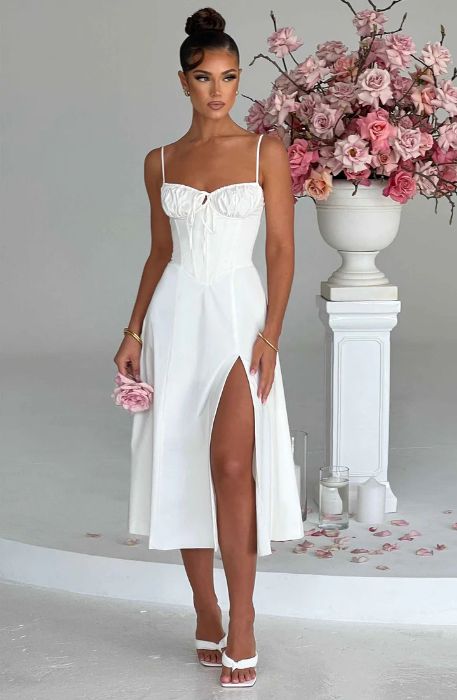 Deanna Midi Dress Timeless Feminine Fashion for USA Summers
