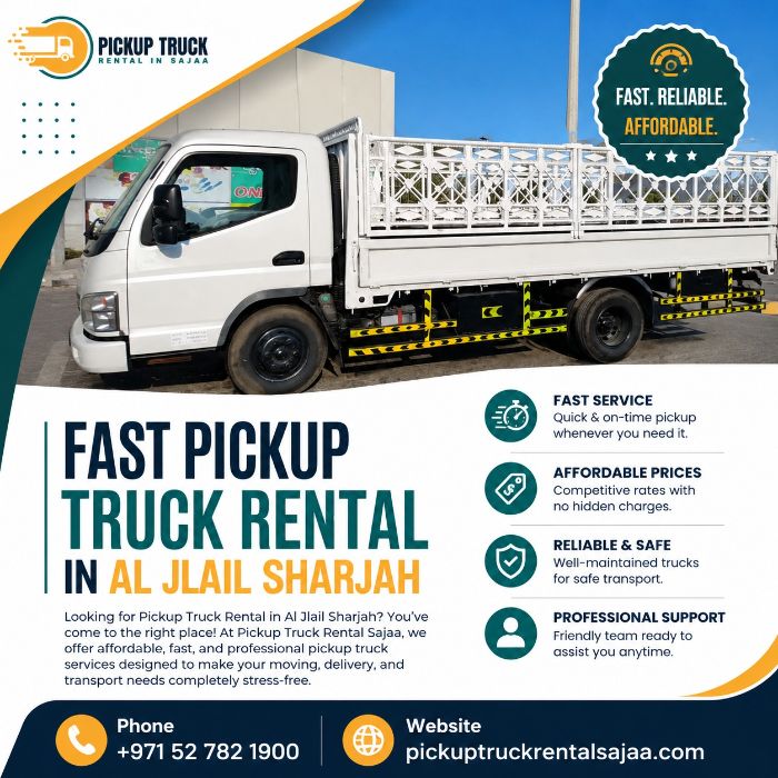 Fast Pickup Truck Rental in Al Jlail, Sharjah Call Us Today! 971527821900